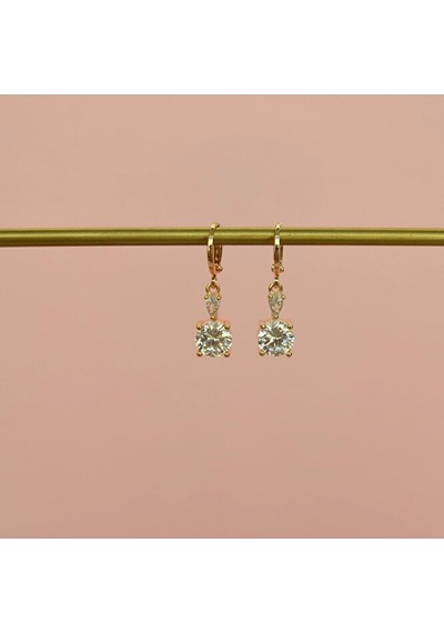 Minimal Kare Tektaş Charm Halka Küpe Şeffaf Beyaz Taşlı Sallantıl Renkli