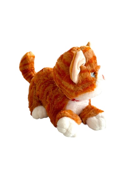 Sesli Miyavlayan Jumbo 30 Cm Peluş Kedi - Kahverengi Kahverengi