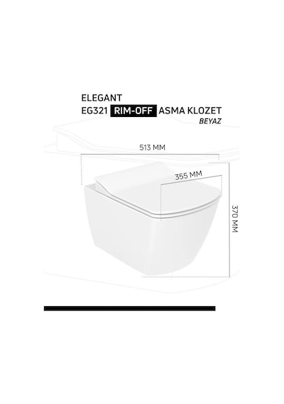 Creavit Elegant Rim-off Asma Klozet + Yavaş Kapanır Kapak + VitrA Gömme Rezervuar Set
