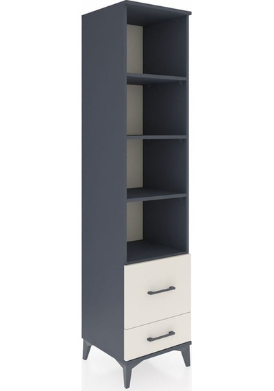 Hyperion Dolap 4 Raflı 2 Çekmeceli 44x44x195 Antrasit-aytaşı Antrasit