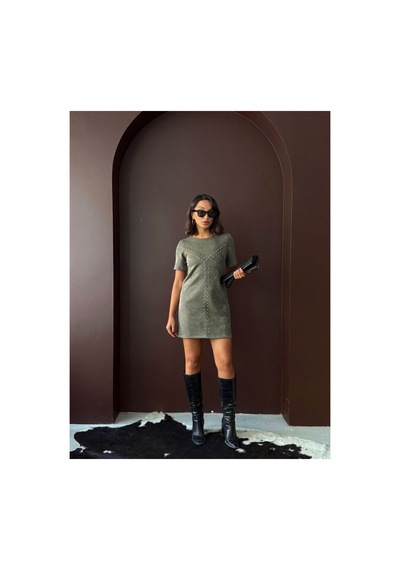 Verymoda Droplu Süet Elbise Vmf2039 Haki