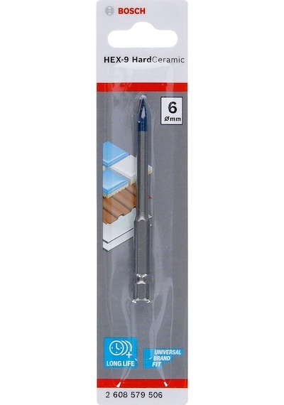 Bosch Hex-9 6 Mm Sert Seramik Ve Cam Delme Ucu 2608579506