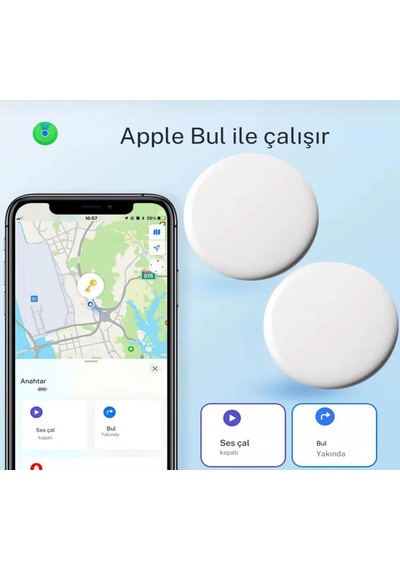 Akıllı Takip Cihazı Anahtarlık Airtag Gps Apple Uyumlu iOS Bul Uygulama Taşınabilir Eşya Takip Cihazı