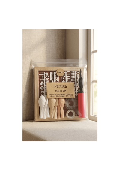 Nişan Söz Süsleme Classic Set Kahve Keçe Yazı Panosu Standlı Balon Zincirli Yetişkin