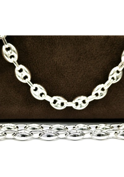 Omar Silver Unisex Gemici Arpa 8Mm Gümüş Kolye Zincir