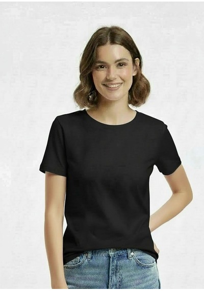 Lyvean Bisiklet Yaka Regular Kısa Kollu Tshirt Siyah