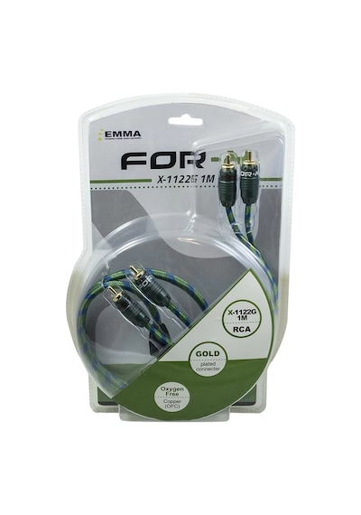 For-x Ofc Rca Kablosu 1 Metre For-x X-1122g-1m Profesyonel %100 Bakır Amfi Rca Kablosu - 1 Metre