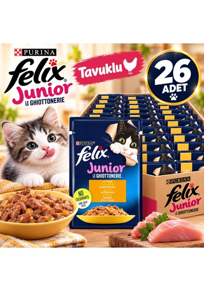 Felix Tavuk Etli Yetişkin Kedi Yaş Mama 26x85g