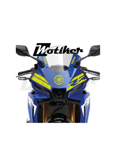 Yamaha Yzf R25 Ön Kafa Sarı Rr Ve Çift Çizgi Tasarım Sticker Etiket Modeli
