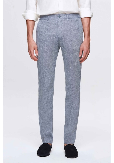 D's Damat Ds Damat Slim Fit Lacivert Düz %100 Keten Jogger Pantolon 4hc03s2063230 101