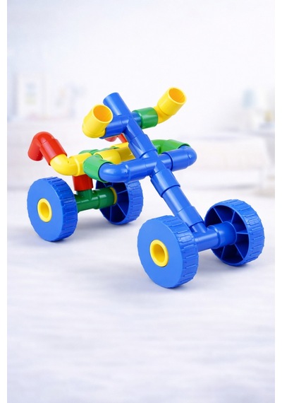 Blok Boru 72 Parça Puzzle Renkli Eğitici Birleştirme Oyuncak Seti