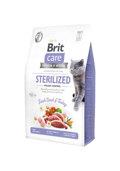 Care Hypo-allergenic Kilo Kontrolü Için Ördekli Tahılsız Kısırlaştırılmış Kedi Maması 2kg Stt.0
