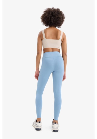 DeFactoFit Yüksek Bel Beli Saran Esnek Basic Düz Sporcu Tayt B4147AX25SPBE299 Mavi