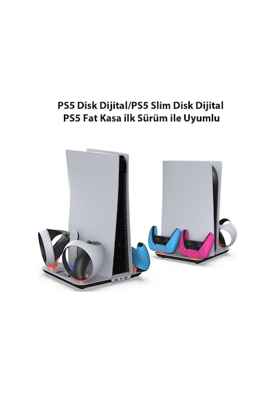 Tp5-3550 Ps5 Disk Dijital/ps5 Slim Disk Ve Ps Vr2 Uyumlu Multifonksiyonel Şarj Standı