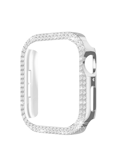 Apple Uyumlu  Watch  10. Nesil 46mm Parlak Taşlı 360 Tam Koruma Kapak Kılıf