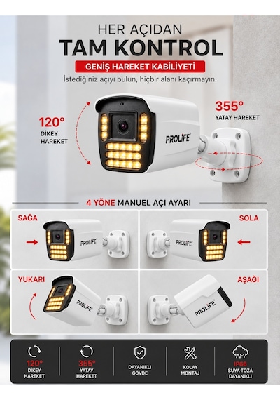 6 Lı Sesli Güvenlik Kamerası 5 Mp Gece Renkli Yüz Ve Araç Tanımalı Full Hd Kamera Sistemi 6 Lı Sesli Güvenlik Kamerası 5 Mp Gece Renkli Yüz Ve Araç Tanımalı Full Hd Kamera Sistemi