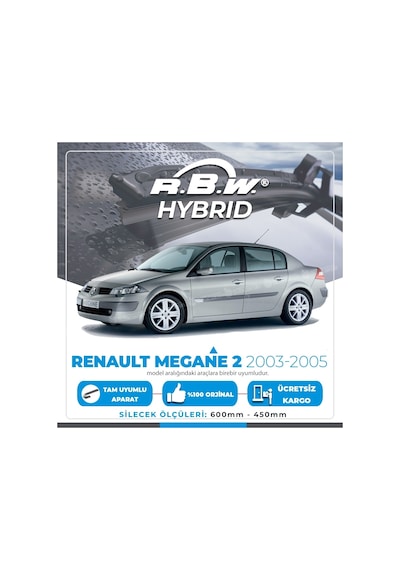 Rbw Hybrid Renault Megane 2 2003 - 2005 Ön Silecek Takımı - Hibri