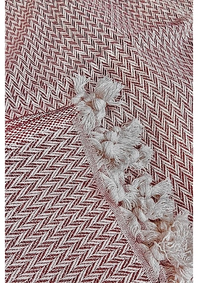 Lunga Vita Başak Desen Dokuma %100 Pamuklu Çok Amaçlı Pike Koltuk Örtüsü 180x230 Bordo