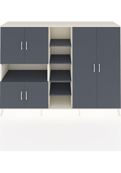 Hyperion Dolap 13 Raflı 6 Kapaklı 220x44x163 Aytaşı-antrasit Aytaşı-antrasit