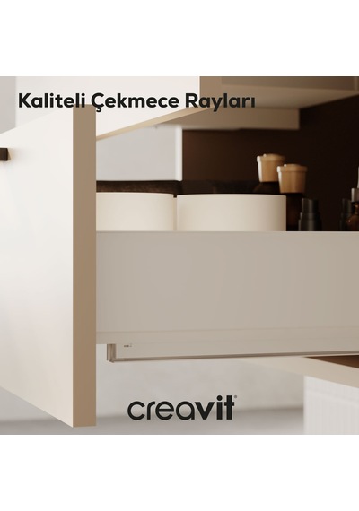 Creavit D20 65 Cm İki Çelmeceli Lavabo Dolabı Dafne Lake Kapak Dafne Creavit D20 65 Cm İki Çelmeceli Lavabo Dolabı Dafne Lake Kapak Dafne