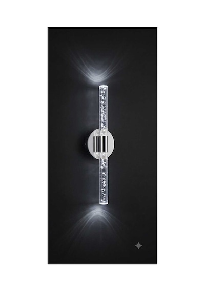 Bubbleflux Medium 40 Cm Modern Tasarım Led Aplik - Duvar Lambası - Gümüş - Elektrikli - Kumandalı - Beyaz Led Gümüş
