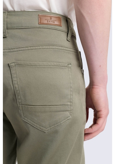 Hatemoğlu Yeşil Slim Fit 5 Cep Pamuklu Kanvas Pantolon