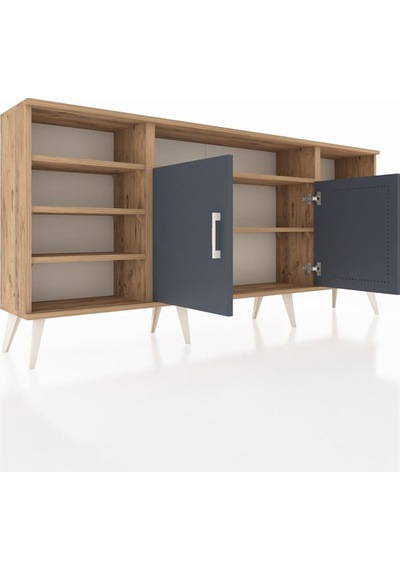 Arges Konsol 8 Raflı 2 Kapaklı 176x30x83 Çam-antrasit/çam Antrasit/çam Arges Konsol 8 Raflı 2 Kapaklı 176x30x83 Çam-antrasit/çam Antrasit/çam