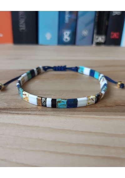 Miyuki Tila Boncuklu El Yapımı Kadın Bileklik Lacivert Mavi Minimalist Tasarım Takı Hediyelik Miyuki Tila Boncuklu El Yapımı Kadın Bileklik Lacivert Mavi Minimalist Tasarım Takı Hediyelik