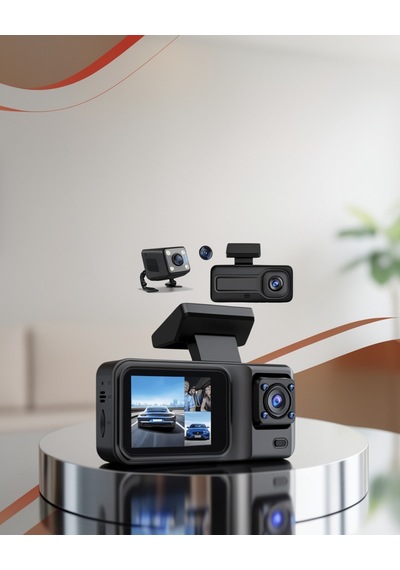 360 Kapsamlı Ön Arka İç Kamera Dashcam Uczzzgenişaçılıaraçkamera-1