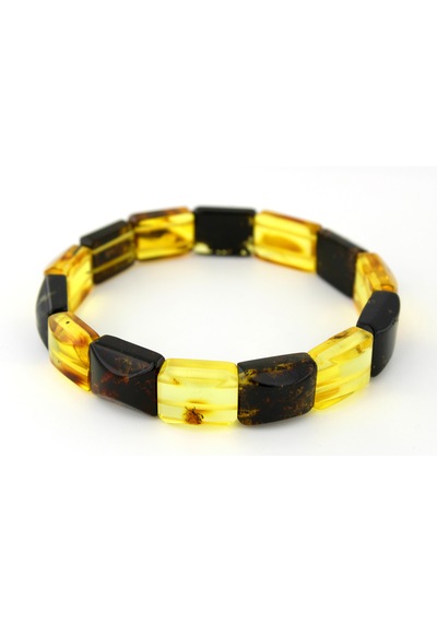 Kehribar Bileklik Fosilli Roleks Özel Tasarım Ambergold Blk23-56 Çok Renkli