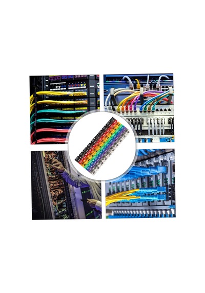 0-9 Dijital Kodlu Renkli Kablo İşaretleyici, Pvc Malzeme, Çok Renkli, Silindirik, Mat Finish, 100 Adet, Numaratör 6 Mm