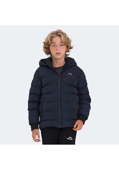 Slazenger CAPTAIN Çocuk Kapüşonlu Şişme Lacivert Mont & Kaban