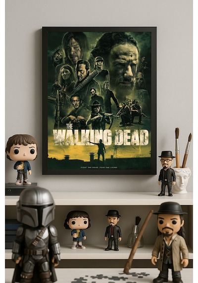 The Walking Dead Siyah Ahşap Çerçeveli Poster, Film Duvar Tablosu