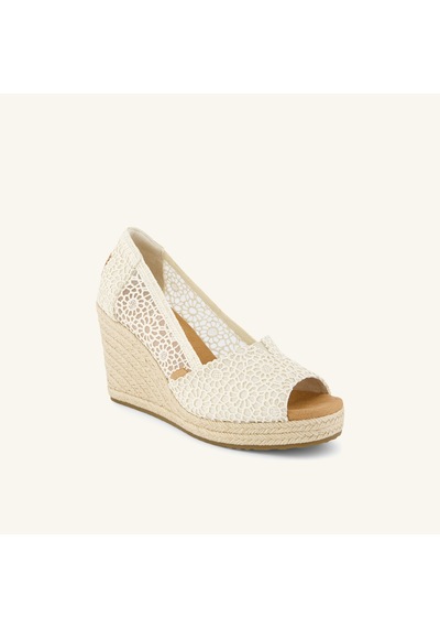 10023016 Natural Moroccan Crochet Espadril Kadın 10023016 Toms Essentıal Wedge