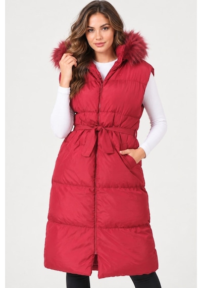 Z9744 Dewberry Bayan Yelek-bordo-1