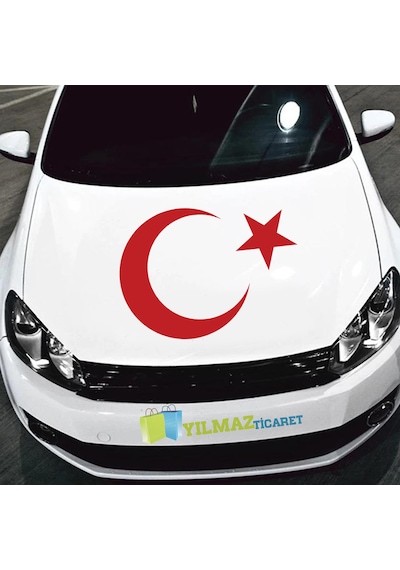 Türk Bayrağı Oto Sticker Araba Yapıştırma Kaliteli Folyo Süper