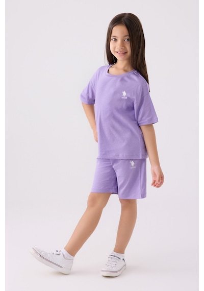 U.S. Polo Assn. U.s. Polo Assn Kız Çocuk Mor Bermuda Takım Us1848-c-v62 Mor