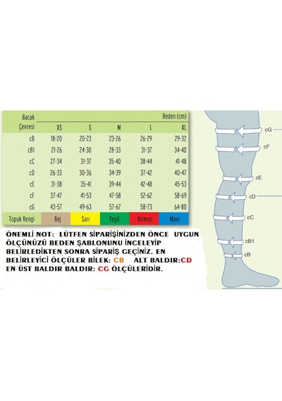 Diz Üstü  Embolizm Emboli Çorabı Ten Rengi Standart XL Standart Uzun