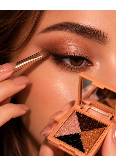 4'lü Toz Far Bronze Heat 03 Mat & Işıltılı Talc Free Hyalüronik Asit & E Vitamini / My Joy Eyeshadow Quad Çok Renkli