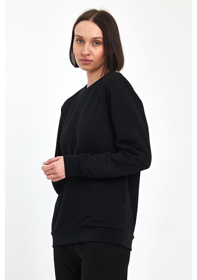 Odda Pike Bisiklet Yaka Sweatshirt Siyah