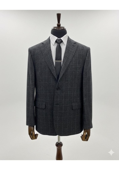 Classics Men Baba Erkek Geniş Kesim Çift Düğmeli Blazer Ceket Klasik Ve Modern Şıklık Füme