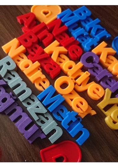 İsme Özel 3d Isimli Anahtarlık Çok Renkli