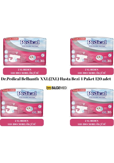 Dr.pedical Belbantlı Tekstil Yüzey Hasta Bezi Xxl 2xl 120 Adet 2XL