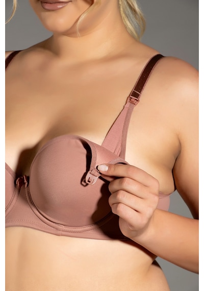 New Bra Kadın Yumuşak Kaplı B Kap Balenli/telli Emzirme Lohusa Sütyeni - Capucino Açık Kahverengi