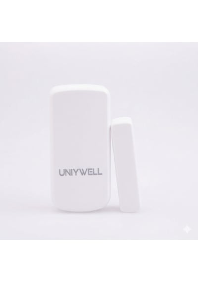 Uniywell Kablosuz Akıllı Kapı Ve Pencere Sensörü - Tuya & Smart Life Uyumlu, Manyetik Kontak Güvenlik Sensörü Beyaz