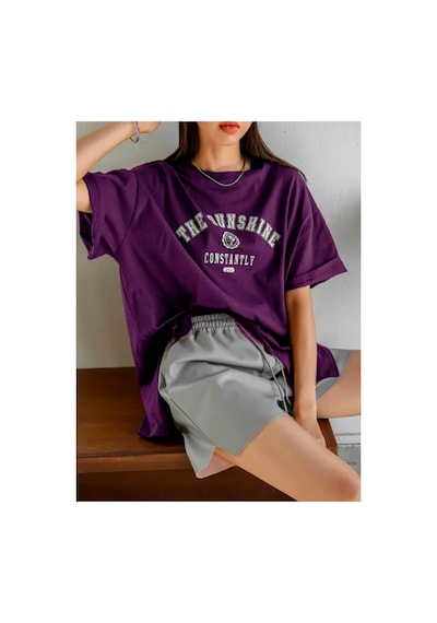 Medinenur The Sunshine Baskılı Unisex T-shirt Mor
