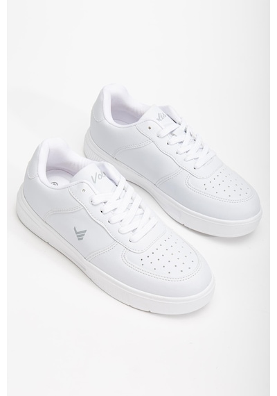 Dilimler Ayakkabı Unisex Spor Ayakkabı Beyaz Yüksek Taban Hafif Suni Deri-4159 Beyaz