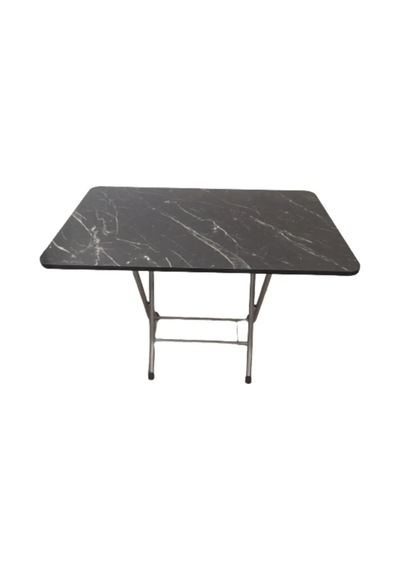Sadeceonda Siyah Mermer Desenli Katlanır Balkon Masası- 70x109 Cm Sadeceonda Siyah Mermer Desenli Katlanır Balkon Masası- 70x109 Cm