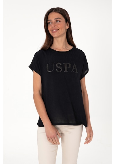 U.S. Polo Assn. Kadın Siyah Bisiklet Yaka Tişört 50300777-VR046