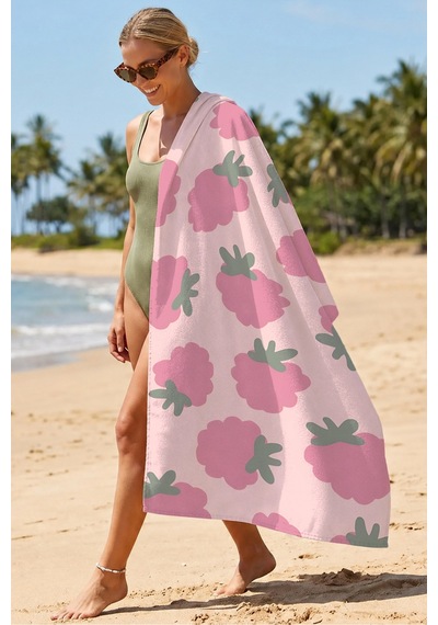Meyve Temalı Ahududu Desenli Plaj Havlusu - Pembe Modern Havuz Deniz Hızlı Kuruyan Mikrofiber Havlu Yağmur Zambak Meyve Temalı Ahududu Desenli Plaj Havlusu - Pembe Modern Havuz Deniz Hızlı Kuruyan Mikrofiber Havlu Yağmur Zambak